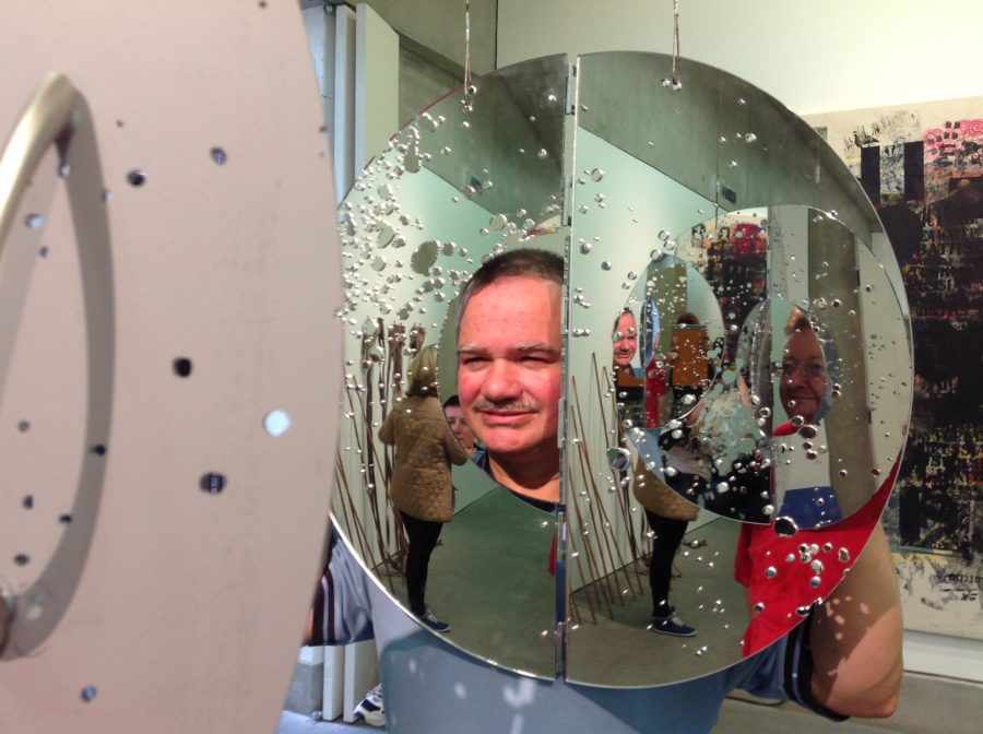 Blue Room member John interacting with exhibition