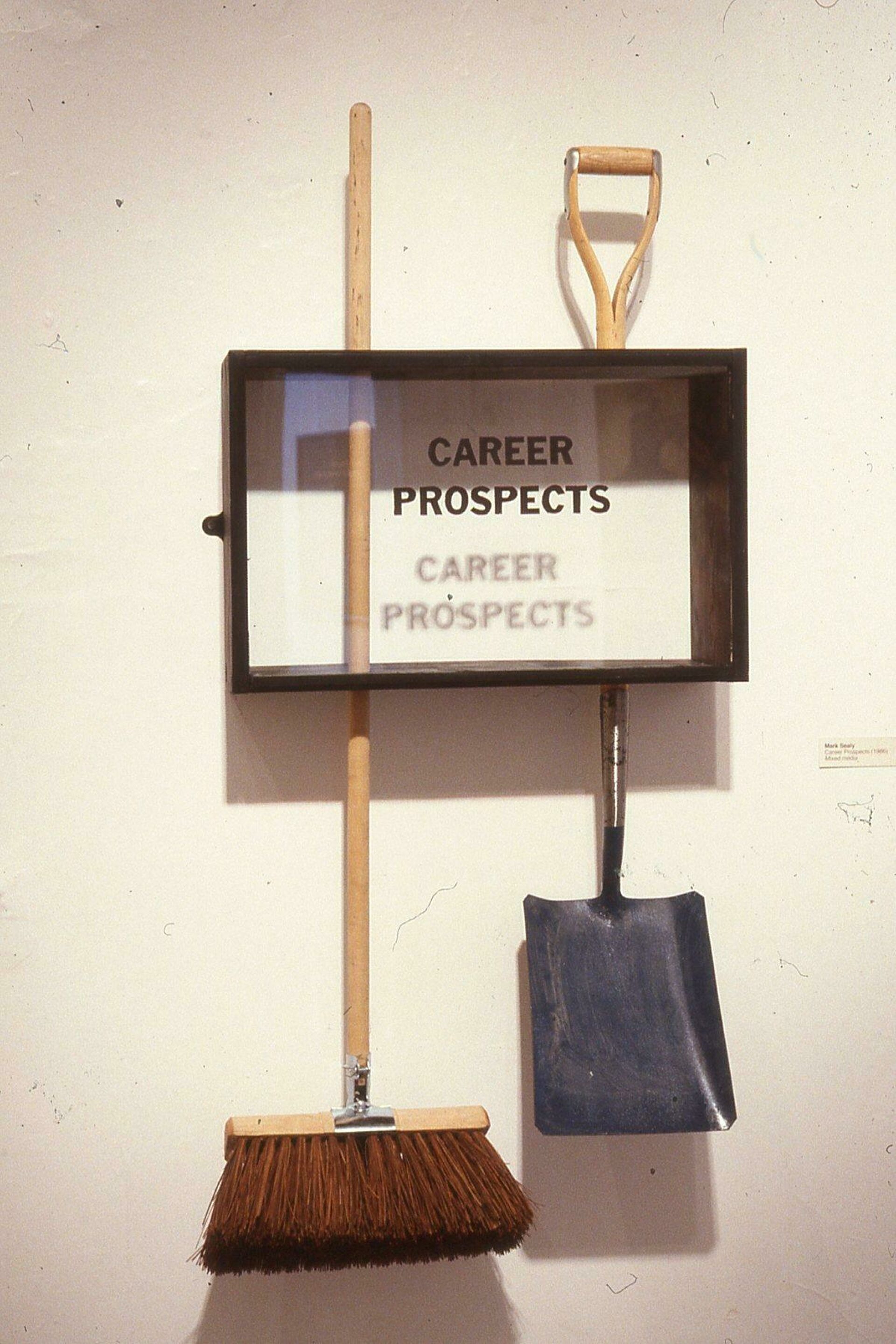 Black Art: Plotting the Course (1989). 'Career Prospects' (1986), mixed media. Work by Mark Sealy.