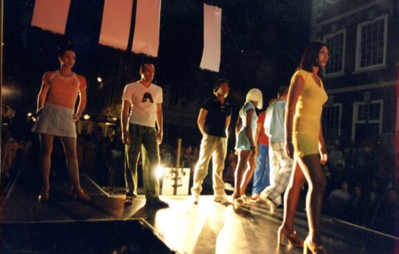 Euro 96 Football Fashion Show in the Bluecoat courtyard