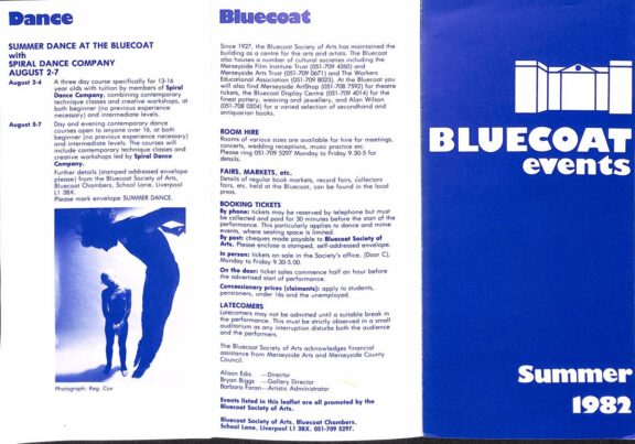 Summer 1982 Events Brochure