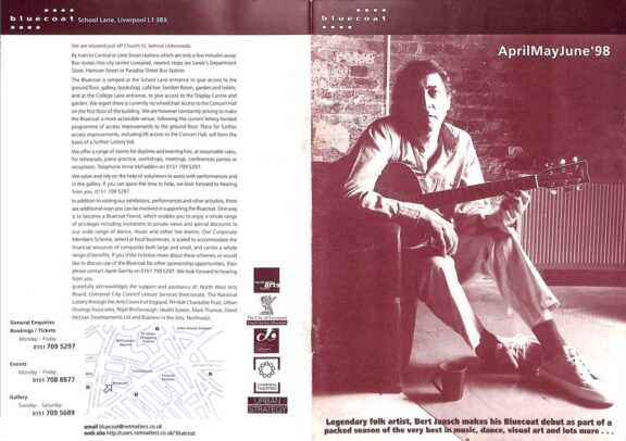 April - June 1998 Events Brochure