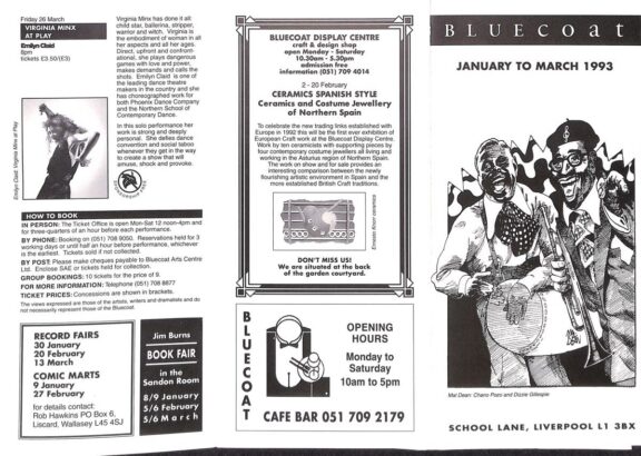 January - March 1993 Events Brochure
