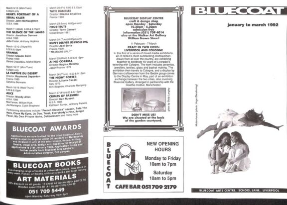 January - March 1992 Events Brochure