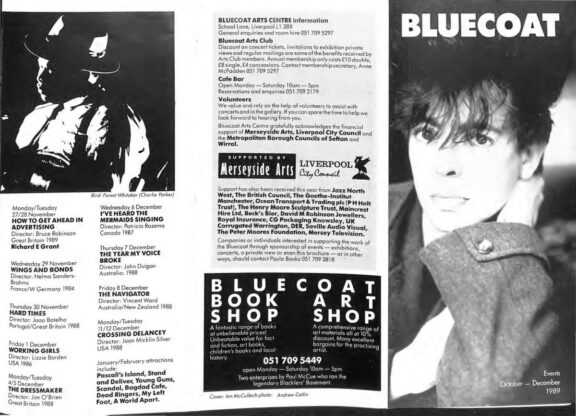 October - December 1989 Events Brochure
