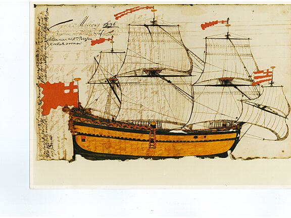 Bryan Blundell's painting of his ship The Mulberry