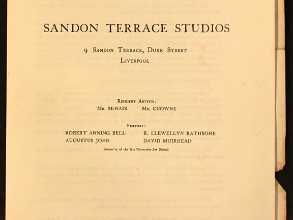 Notice of establishment of the Sandon Terrace Studios