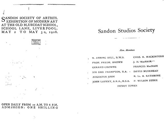 Catalogue for Sandon Society of Artists Exhibition of Modern Art