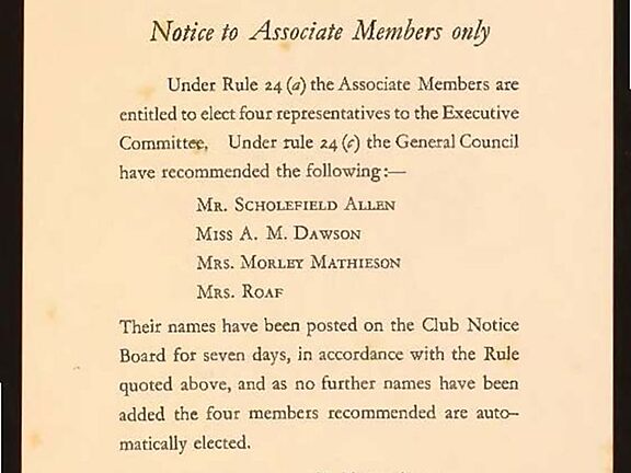 1940 Notice to Associate Members. Liverpool Record Office, Liverpool Libraries, reference: 367 SAN.