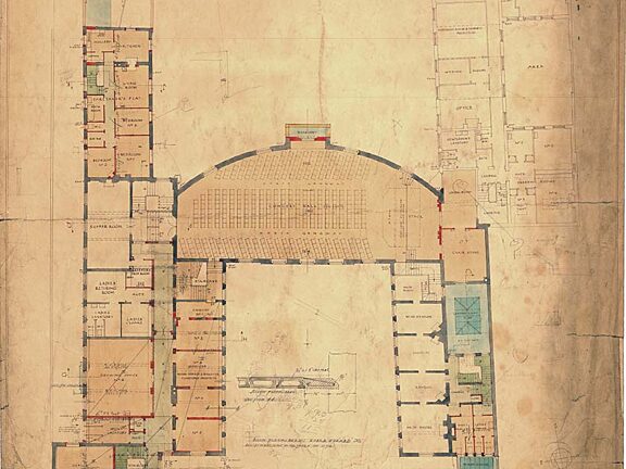 Post-war restoration architects drawings
