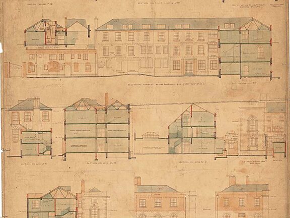 Post-war restoration architects drawings