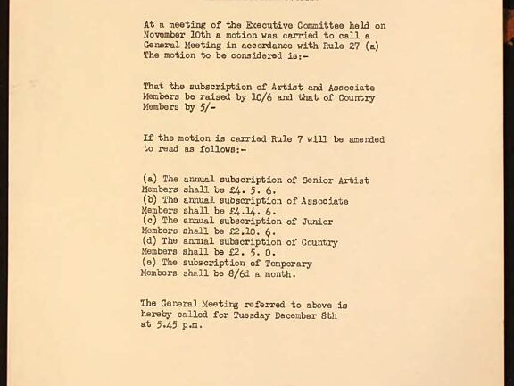 Motion on Sandon Studios Society rates