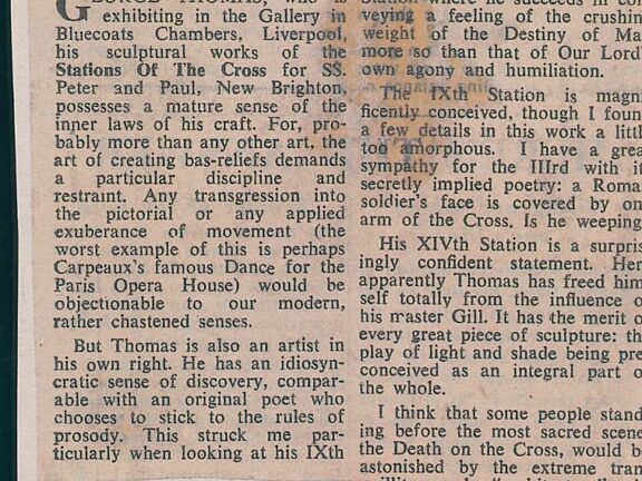 Studio artist George Thomas press cutting