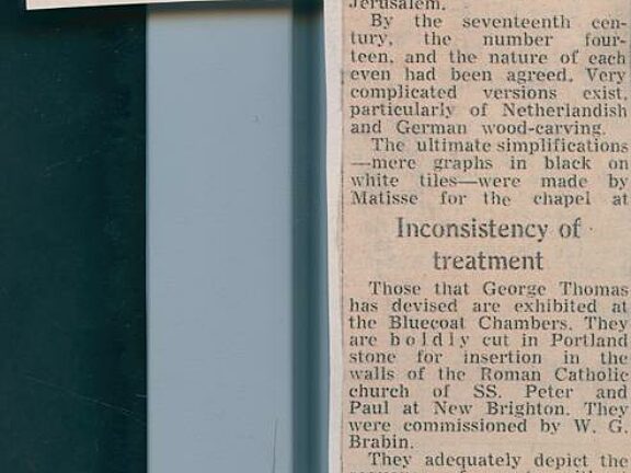 Studio artist George Thomas press cutting