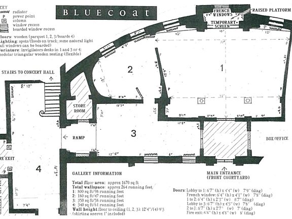 Plan of the old Bluecoat Gallery space