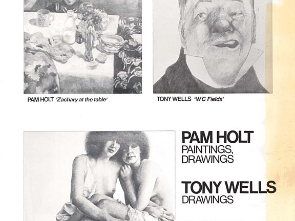 Poster for exhibition, Pam Holt, Tony Wells, Yvonne Gilbert: paintings & drawings