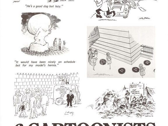 6 Cartoonists exhibition poster