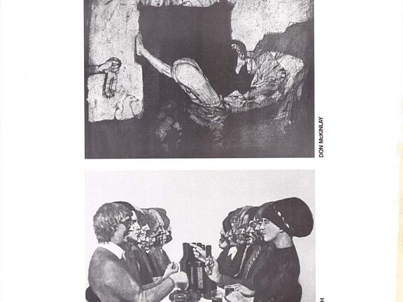 Poster for Going Backwards, An Exhibition By Don McKinlay and Sam Walsh