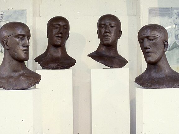 Elizabeth Frink sculptures in the exhibition, Women's Images of Men, at Bluecoat