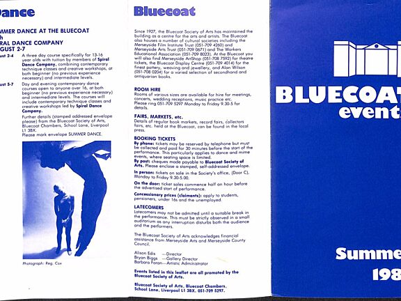 Summer 1982 Events Brochure