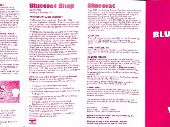 Winter 1983 Events Brochure