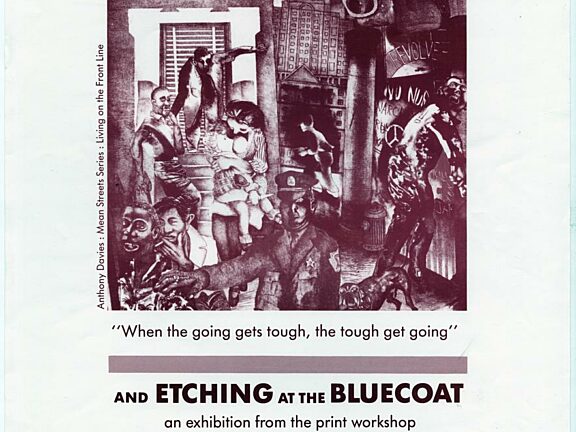 Poster for Anthony Davies, Urban Portrait 84; and Etching at the Bluecoat exhibition