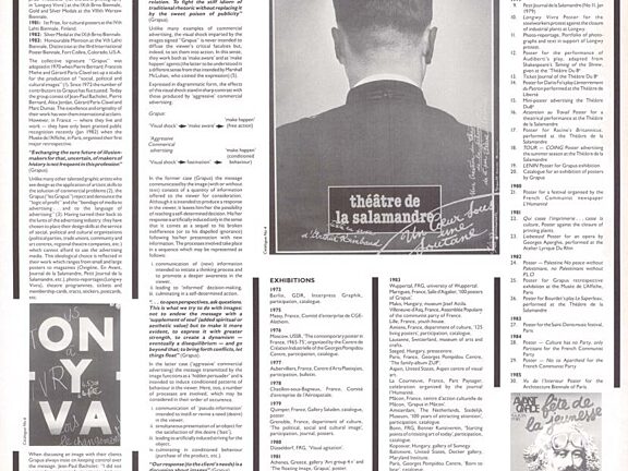 Reverse of two-sided poster for the exhibition, Grapus: The Floating Image