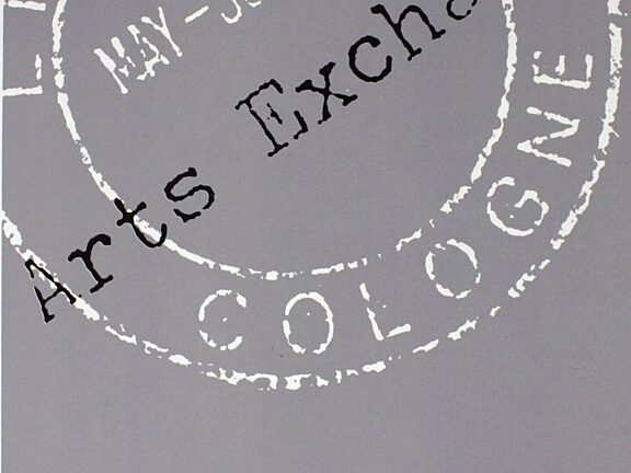 Poster for Liverpool/Cologne Arts Exchange exhibition at Merseyside Maritime Museum