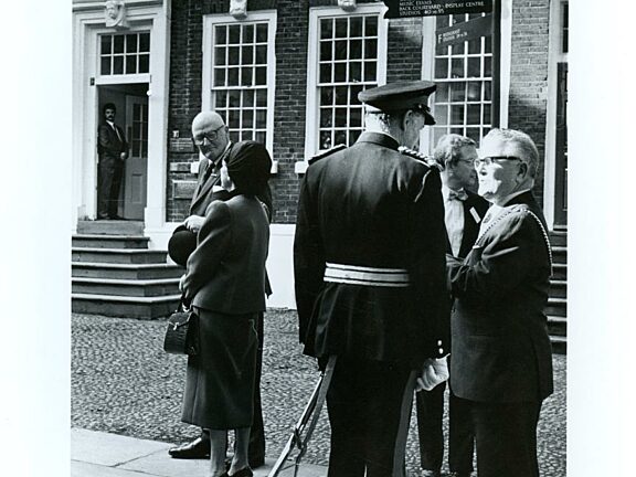 Princess Margaret and dignitaries at the Bluecoat