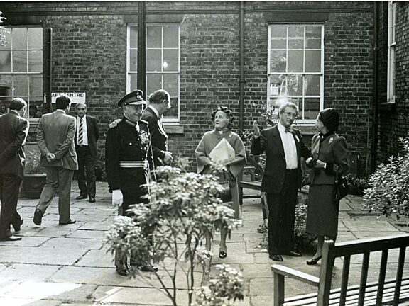 Princess Margaret in the Bluecoat Gardens