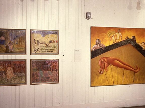 Numaish Lalit Kala, Shaffique Uddin left, Arpana Caur right