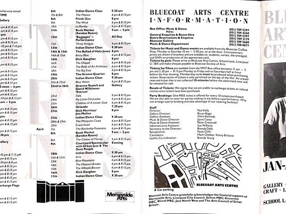 January - February 1988 Events Brochure