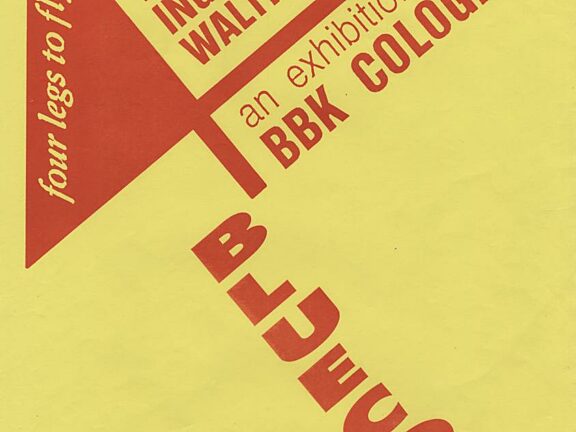 Poster for Four Legs To Fly exhibition from BBK, Cologne