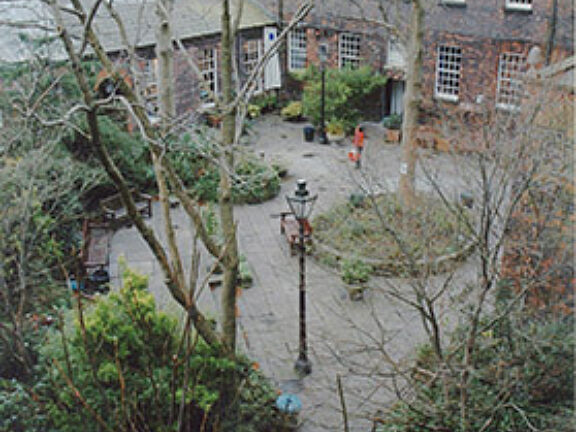 Aerial view of Bluecoat garden