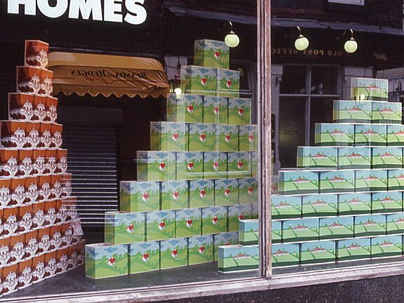 A Pool of Signs Part 1 Homes offsite shop window installation School Lane, John Dilnot