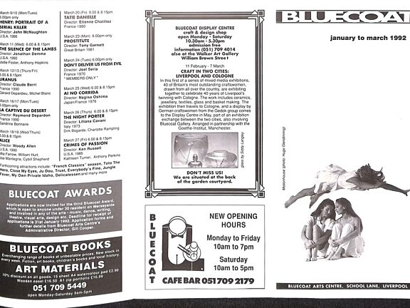 January - March 1992 Events Brochure