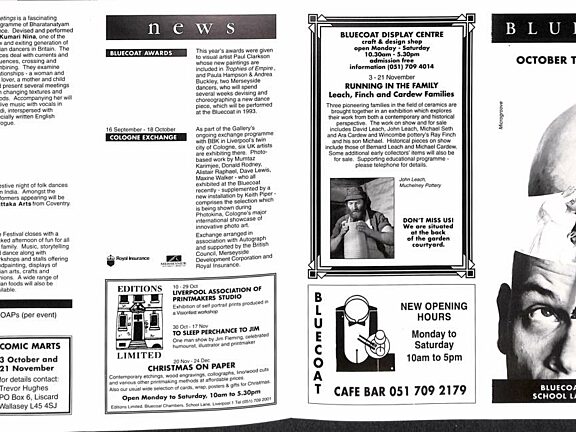 October - December 1992 Events Brochure