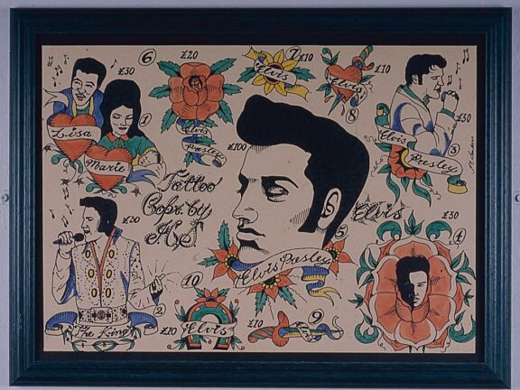 Jane Sanders' Tattoo Elvis in Glitter exhibition
