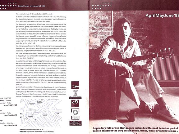 April - June 1998 Events Brochure