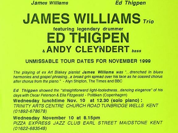 Poster for James Williams Trio performance