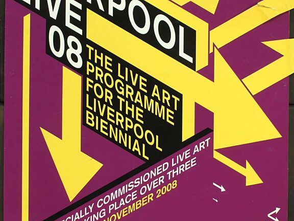 Poster for 2008 live art programme, Liverpool Live