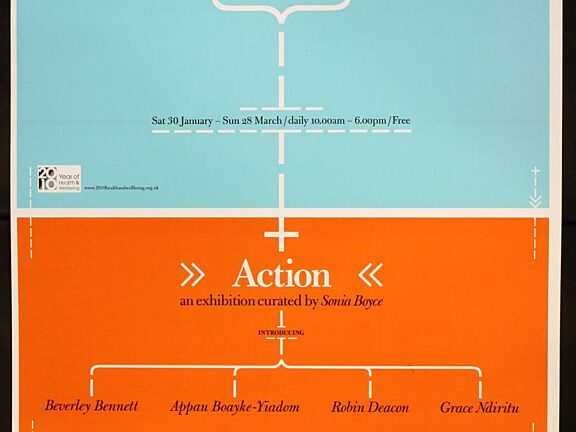 Poster for the exhibition, Sonia Boyce: Like Love Parts One and Two; and Action