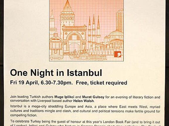 Poster for One Night In Istanbul literature event
