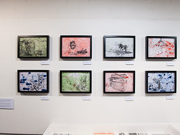 Captain Beefheart Weekend: display of Blue Room monoprints