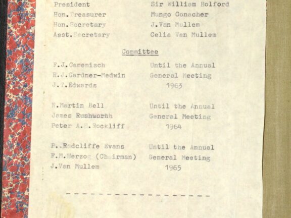 Bluecoat Society of Arts Executive Committee Meeting Minutes 1957-1962