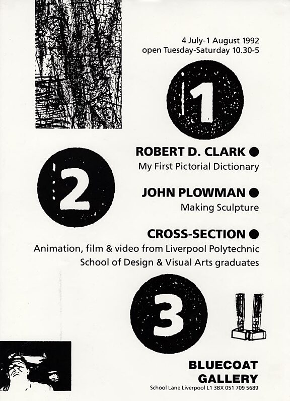 Poster for three exhibitions: Robert D. Clark, John Plowman, and Cross-Section