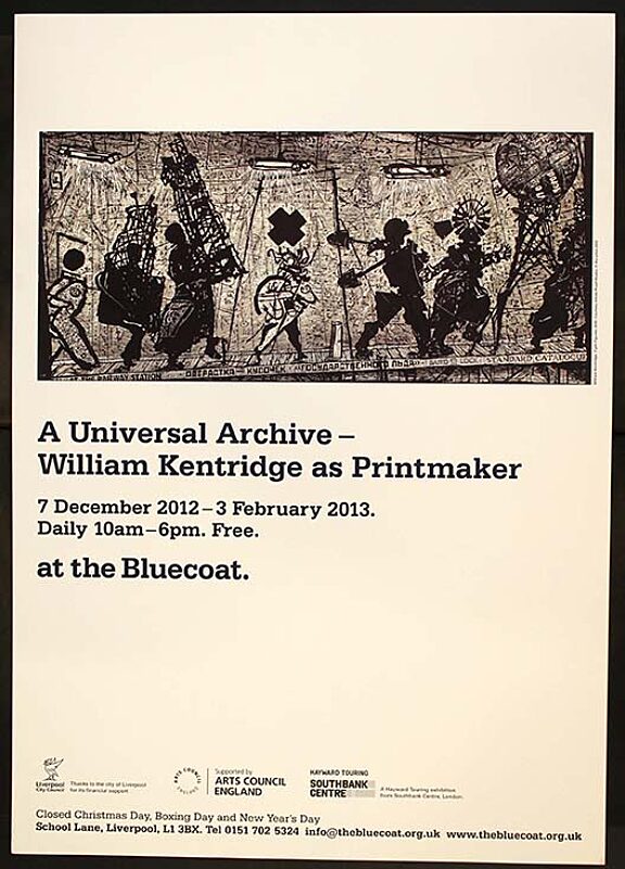 Poster for exhibition, A Universal Archive: William Kentridge as Printmaker