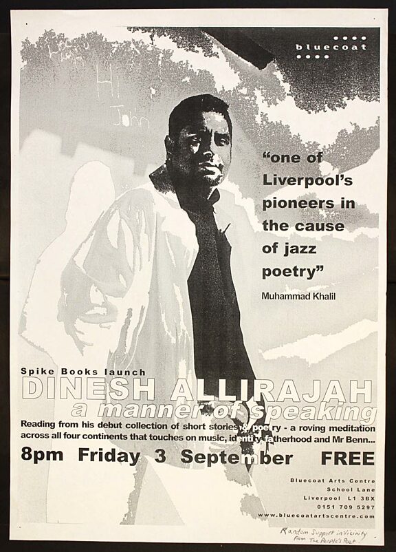 Poster for Dinesh Allirajah's A Manner of Speaking performance