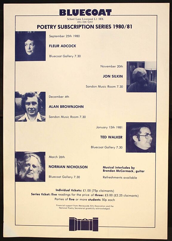 Poster for Poetry Subscription Series 1980/1981