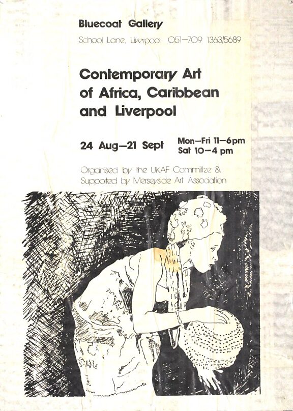 Poster for exhibition, Contemporary Art of Africa, Caribbean and Liverpool