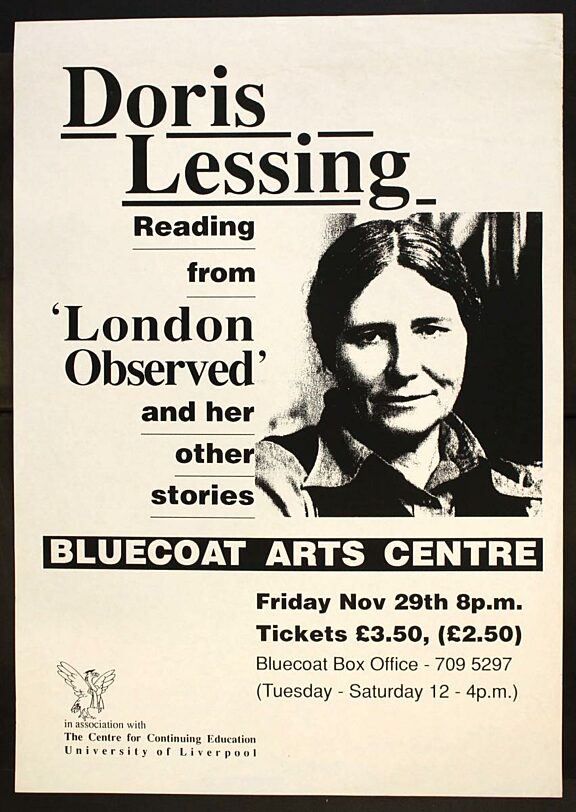 Poster for Doris Lessing reading